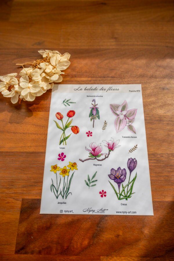 Planche de stickers "La balade des fleurs" – Image 2