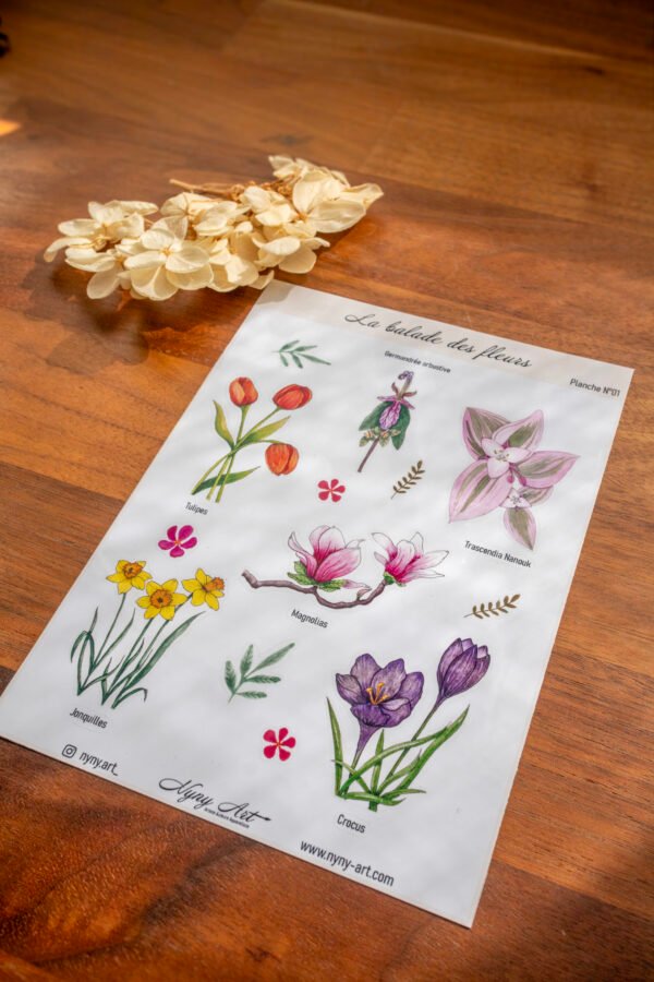 Planche de stickers "La balade des fleurs" – Image 3