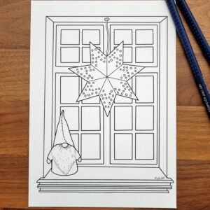 Coloriage "Lutin à la fenêtre"